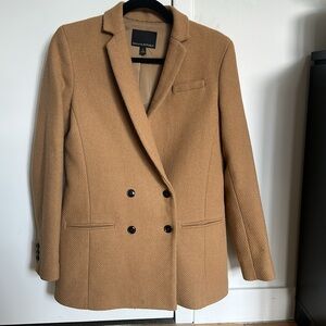 Women’s Banana Republic Double Breasted Coat, Camel Color, Wool Blend, Size 4